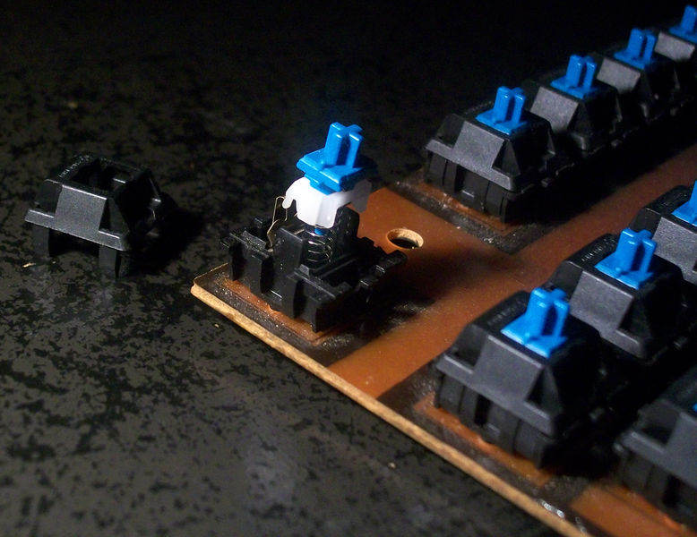 Cherry MX Blue exposed